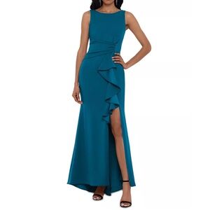 Betsy & Adam - Sleeveless Ruffle-Detail‎ Gown